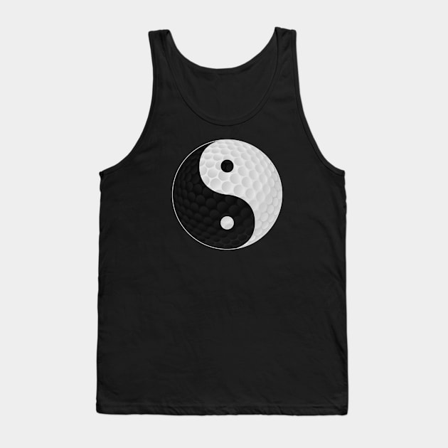 Yin and Yang Golf Ball as a funny golf gift for men and women Tank Top by Soul Searchlight